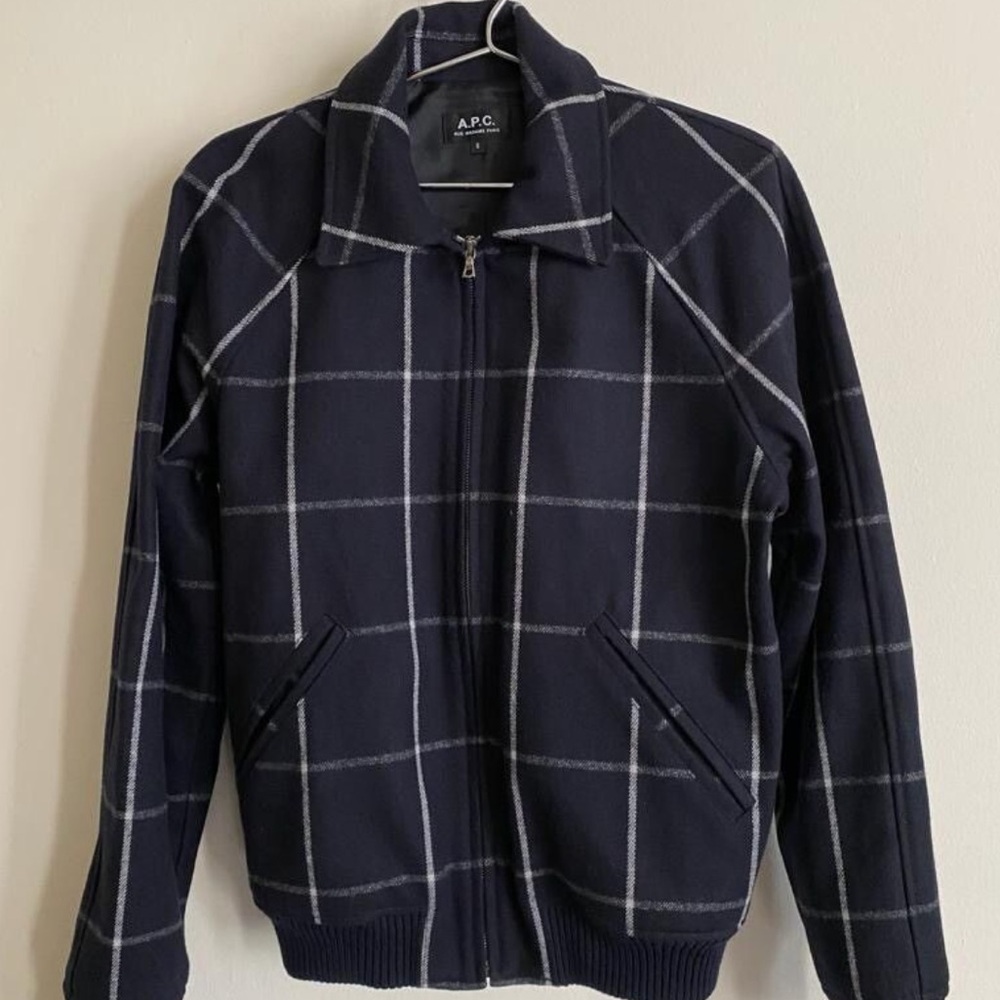 APC plaid wool bomber sz S